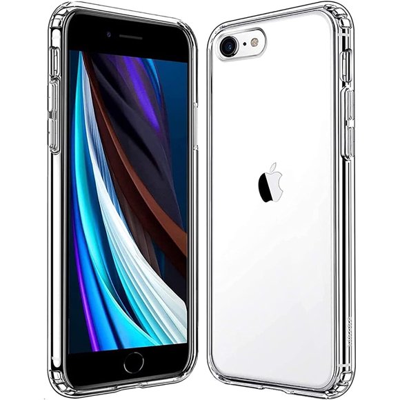 iPhone SE 2022 5G/SE 2020 Case, iPhone 8/7/SE3/SE2 Case, LAYJOY Slim Silicone Soft TPU and Transparent Hard PC