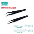 thumbnail image 1 of ESD Anti-Static Stainless Steel Tweezers Precision Maintenance Industrial Repair Curved Tool Home Working Model Making Hand Tool Option 3, 1 of 6