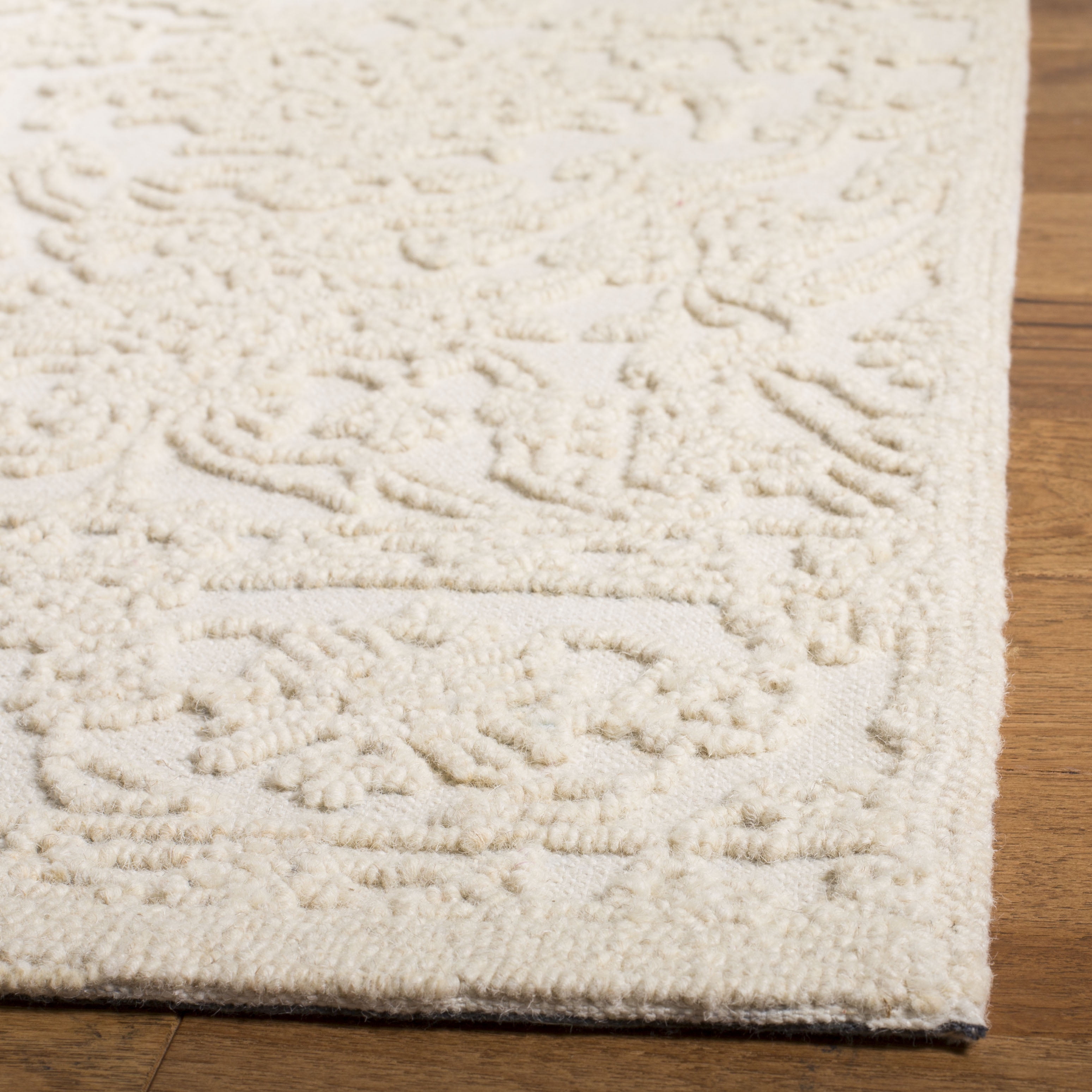 SAFAVIEH Trace Molly Solid Area Rug, Ivory, 6' x 9'