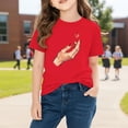 thumbnail image 6 of Piuwrlz Girls Short T-Shirts Kids Graphic Shirts Tops Cotton Pullover Red Size 4 Years, 6 of 10