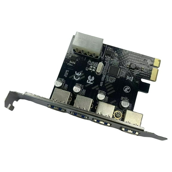 PCI-E to USB 3.0 Expansion Card 4 Port PCIE USB3.0 Desktop Expansion Card Adapter 5Gbps IDE Power for PC