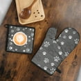 thumbnail image 5 of Grey Dog Paw Footprint Kitchen Oven Mitt and Pot Holder Sets 2 Pcs for Baking, Cooking and Grilling, Heat Resistant Up To 392 °F, 5 of 7