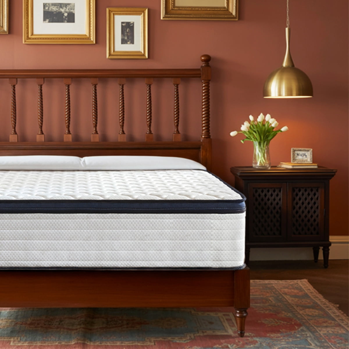 King Size Mattress, 14" Hybrid Cooling Gel Memory Foam Mattress, Pocketed Spring System for Maximum Pressure Relief & Airflow, Firm Support, Mattress in a Box