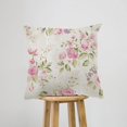 thumbnail image 2 of Throw Pillow Cover Pink Rose Vintage Floral Home Decor Pillowcase for Sofa 18x18 Inches, 2 of 6