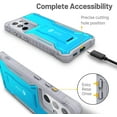 thumbnail image 3 of Compatible with Samsung Galaxy S21 Ultra Case, Dual Layer Shockproof Heavy Duty Case Built-in Kickstand for Samsung S21 Ultra 6.8 inch, NOT Screen Protector (Blue), 3 of 6