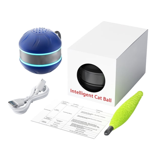 Interactive Motion Activated Rolling Rechargeable LED Cat With Lights Automatic Smart Exercise Stimulator Indoor Activity For Cats Puppies