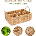 thumbnail image 5 of Wicker Divided Storage Basket Woven Natural Hyacinth Organizer for Bathroom Kitchen Office Shelves Everyday 4 Section Rectangular Tray, 5 of 8