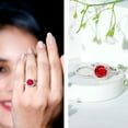 thumbnail image 3 of Rosec Jewels Certified Lab Grown Ruby Bridal Ring Set for Women - Ruby Engagement Ring with Wedding Band - AAAA Quality, 925 Sterling Silver, US 9.50, 3 of 8