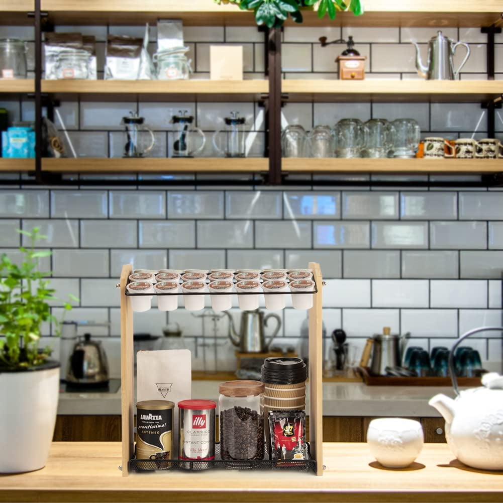 SHINGYU Coffee Station Organizer Coffee Bar Organizer for Countertop Large  Capacity K Cup Holder Coffee Pod Holder Farmhouse Coffee Bar Accessories