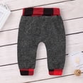 thumbnail image 6 of FRSASU Kids Clothing Autumn Spring Baby Girls Boys Infant Letter Printed Plaid Splicing Long Sleeve Hoodie Top and Trousers, 6 of 9