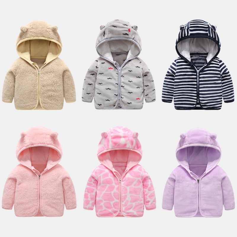 Baby Coat Children's Coral Down Coat Baby Clothes Thickened Warm Boys and Girls Hooded Top