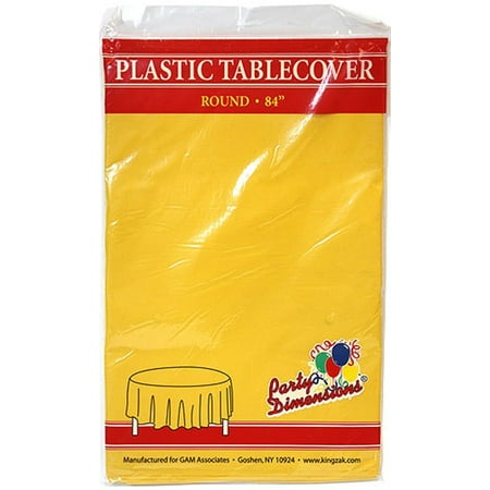 

TableCloth Plastic Disposable Round Sunshine Yellow 84