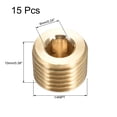 thumbnail image 2 of Accesorio de tubería de latón - Tapón avellanado hexagonal 1/4NPT macho con accionamiento de socket, 15 pcs, 2 of 3