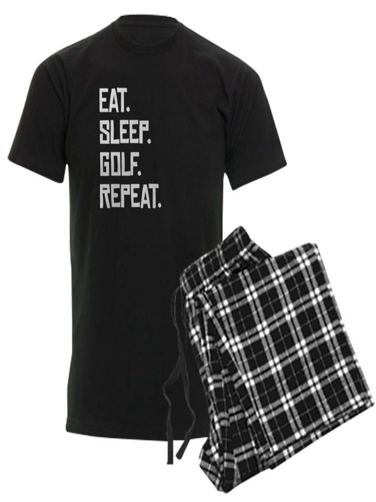 CafePress Eat Sleep Golf Repeat Pajamas Men's Dark Pajamas