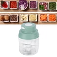 thumbnail image 1 of Vegetable Cutter, USB Charging Food-Grade Durable Garlic Chopper, for Restaurant Home Green, 1 of 8
