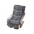 thumbnail image 4 of Ikat Soft Flannel Fleece Throw Blanket, Ornamental Chevron Pattern with Retro Design Elements, Cozy Plush for Indoor and Outdoor Use, 60" x 80", Pale Blue Purple, by Ambesonne, 4 of 6