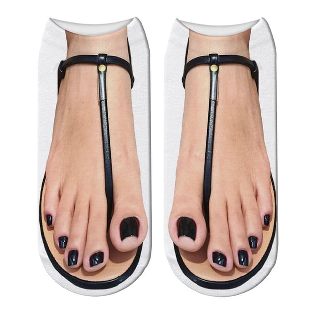 Calcetines de sandalia divertidos con pies humanos en sandalias para pies feos