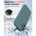 thumbnail image 3 of KOMI Designed for iPhone 16 Case,Shockproof Liquid Silicone Protective Phone Case with Soft Anti-Scratch Microfiber Lining Ultra Slim Drop Protection Phone Cover 6.1 inch Forest Green, 3 of 5