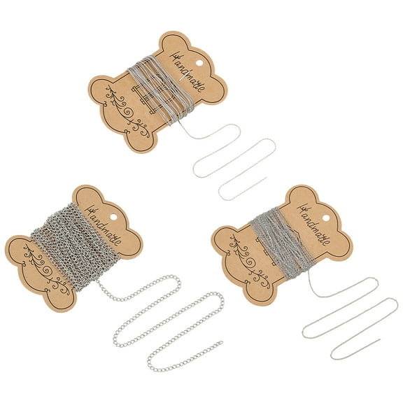 1 Set 3 Styles 304 Stainless Steel Curb Chains Twisted Chains with Spool Soldered Stainless Steel Color 1.5~4x1.3~3x0.3~0.6mm 5m/style
