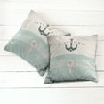 thumbnail image 2 of Ambesonne Nautical Throw Pillow Cover 2 Pack, Vintage Marine Anchor, 18", Seafoam Beige and Black, 2 of 6