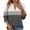Dark Gray, variant on 3/4 Sleeve Tops for Women Color Block V Neck Tunic Shirts Trendy Quarter Zip Casual Blouse Summer Spring Clothes