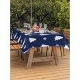 thumbnail image 2 of Outdoor Tablecloth with Umbrella Hole and Zipper, Christmas Navy Blue Rectangle Table Cloth 60x102 Inch Waterproof Tablecloth, Winter Snowflakes Modern Xmas Trees Picnic Table Cover for Patio Camping, 2 of 7