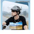 thumbnail image 3 of Casco Motocicleta Abierto 3/4 Visera Doble Hd Abatible Xtellar negro, 3 of 3