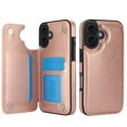 thumbnail image 1 of Funda para iPhone 17 Wefor de cuero PU con cartera, color oro rosa, 1 of 9