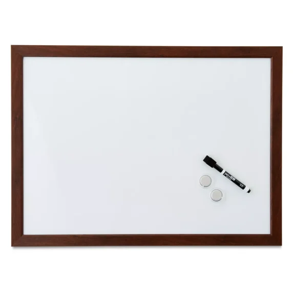 Magnetic Dry Erase White Board With Wooden Frame, Easy To Write & Clean, 17"X23"
