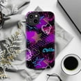 thumbnail image 6 of Graffiti Pop Art Phone Case, Purple Neon Star and Heart Design iPhone Cover, Cool Retro Artistic Protective Case for iPhone 17 16 15 14 13 12 11 Pro Plus Mini, 6 of 6