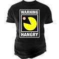 thumbnail image 1 of Changes - Camiseta con grÃ¡fico de Hangry Pac-Man para hombre, color negro, grande Changes Camiseta grÃ¡fica, 1 of 1