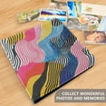thumbnail image 4 of FORMRS 3 Ring Photo Album 4"x6" Self Adhesive Large Capacity PU Leather Cover, Stripes Pattern, 4 of 8