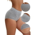 thumbnail image 3 of Unique Bargains Women's High Waist Cotton Briefs with Leak Proof Feature S Gray, 3 of 6