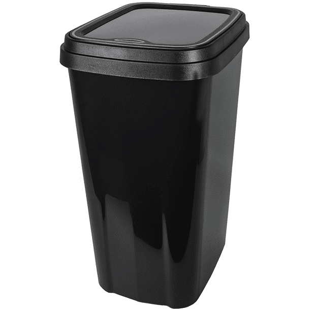 Hefty 13.4gal Odor Control Touch Lid Trash Can, Black