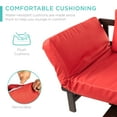 thumbnail image 4 of Best Choice Products Outdoor Convertible Acacia Wood Futon Sofa w/ Pullout Tray, 4 Pillows, All-Weather Cushion - Red, 4 of 7