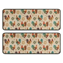 Kitchen Rugs Sets Of 2,Beige Chicken Pattern Anti Fatigue Kitchen Mat Rugs Non Slip Washable,Decorative Kitchen Floor Mats for Kitchen,Sink,Laundry,17"x47" 17"x47"