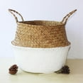 thumbnail image 3 of Wickerwork Rattan Storage Basket Foldable Hanging Flower Pot Planter Woven Dirty Laundry Basket Storage Basket Home Decor, 3 of 6