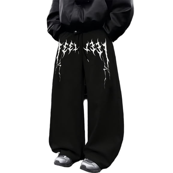 Gothic Pants Men, Goth Y2K Baggy Sweatpants for Men, Streetwear Graphic Sweatpants, Cool Sweatpants for Daily Wear Skateboarding Festival