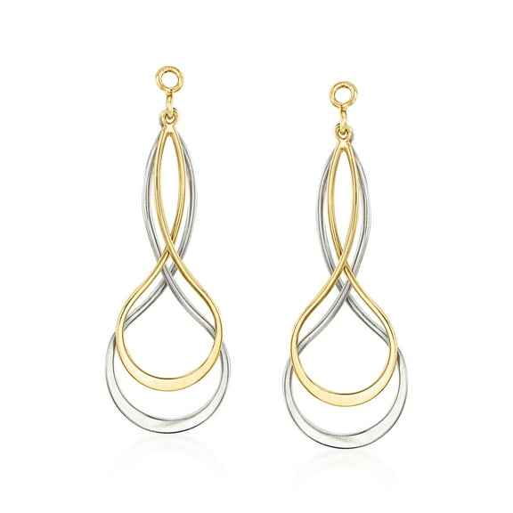 Ross-Simons Sterling Silver and 14kt Yellow Gold Earring Jackets, Women's, Adult