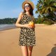 thumbnail image 3 of Fotbe Leopard Print Vestido de Verano sin Mangas para Mujer – Vestido Midi Línea A, Estilo Camiseta Floral, Vestido Playero Casual y Fluido, 3 of 7