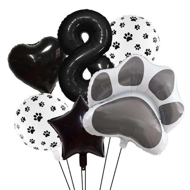 Set de globos de película de aluminio con estampado de patas negras en forma de antballena para fies