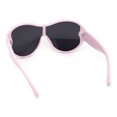 thumbnail image 4 of Womens Large Shield Round Elegant Designer Diva Sporty Plastic Sunglasses Pink - Black, 4 of 4