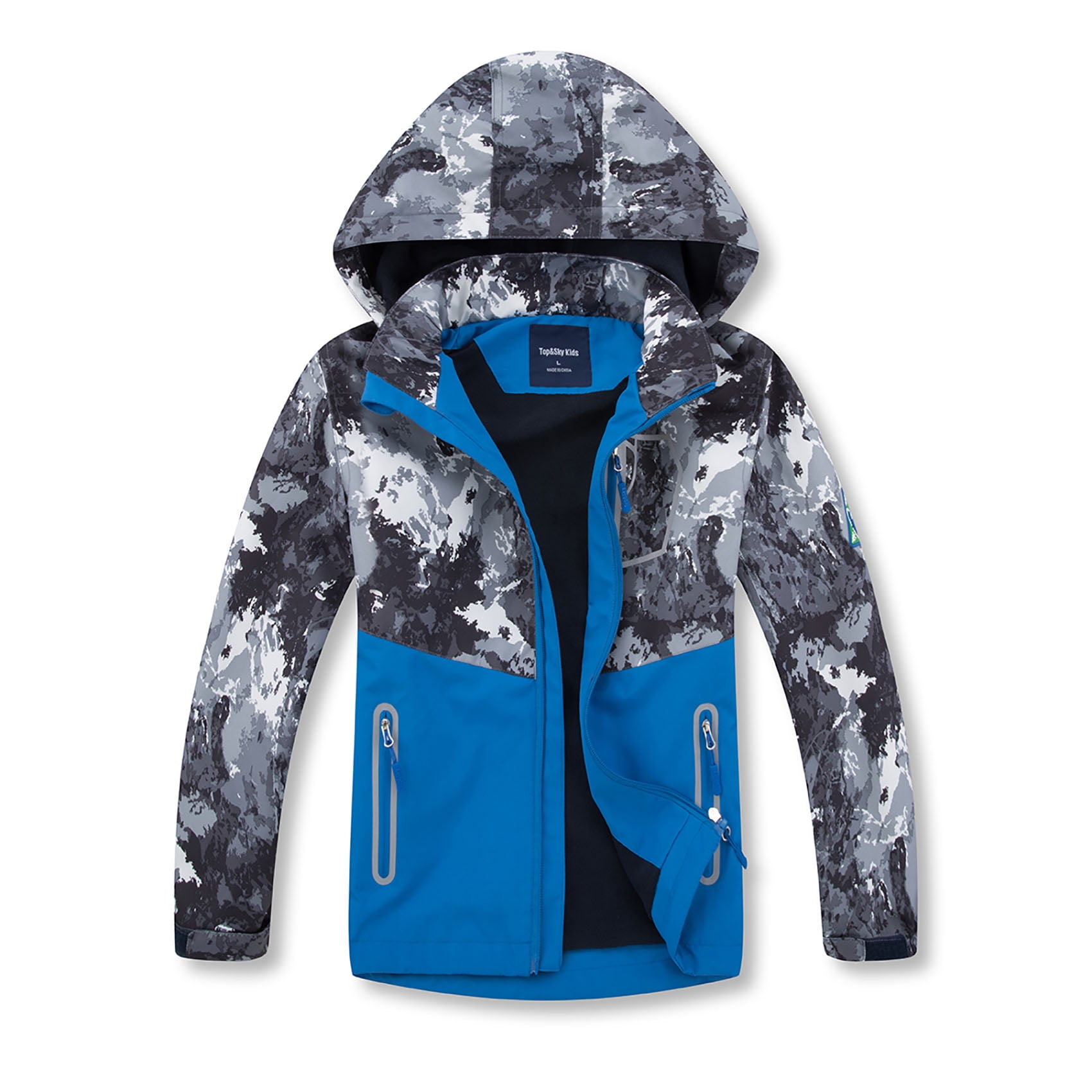 Boys Rain Jackets Lightweight Waterproof Hooded Raincoats Windbreakers with Cotton Lined for Kids 