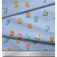 thumbnail image 2 of Soimoi Velvet Fabric Numbers & Alphabets Text Print Sewing Fabric Yard 58 Inch Wide, 2 of 4