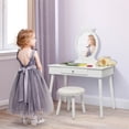 thumbnail image 4 of Set de Mesa y Silla Tocador Costway para Niños con Espejo y Cajones Blanco 70 x 34 x 100 cm, 4 of 10