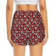 thumbnail image 4 of Xecao's Red Floral for a double-layer running short for women, perfect for gym, tennis, and more, featuring a convenient pocket., 4 of 9
