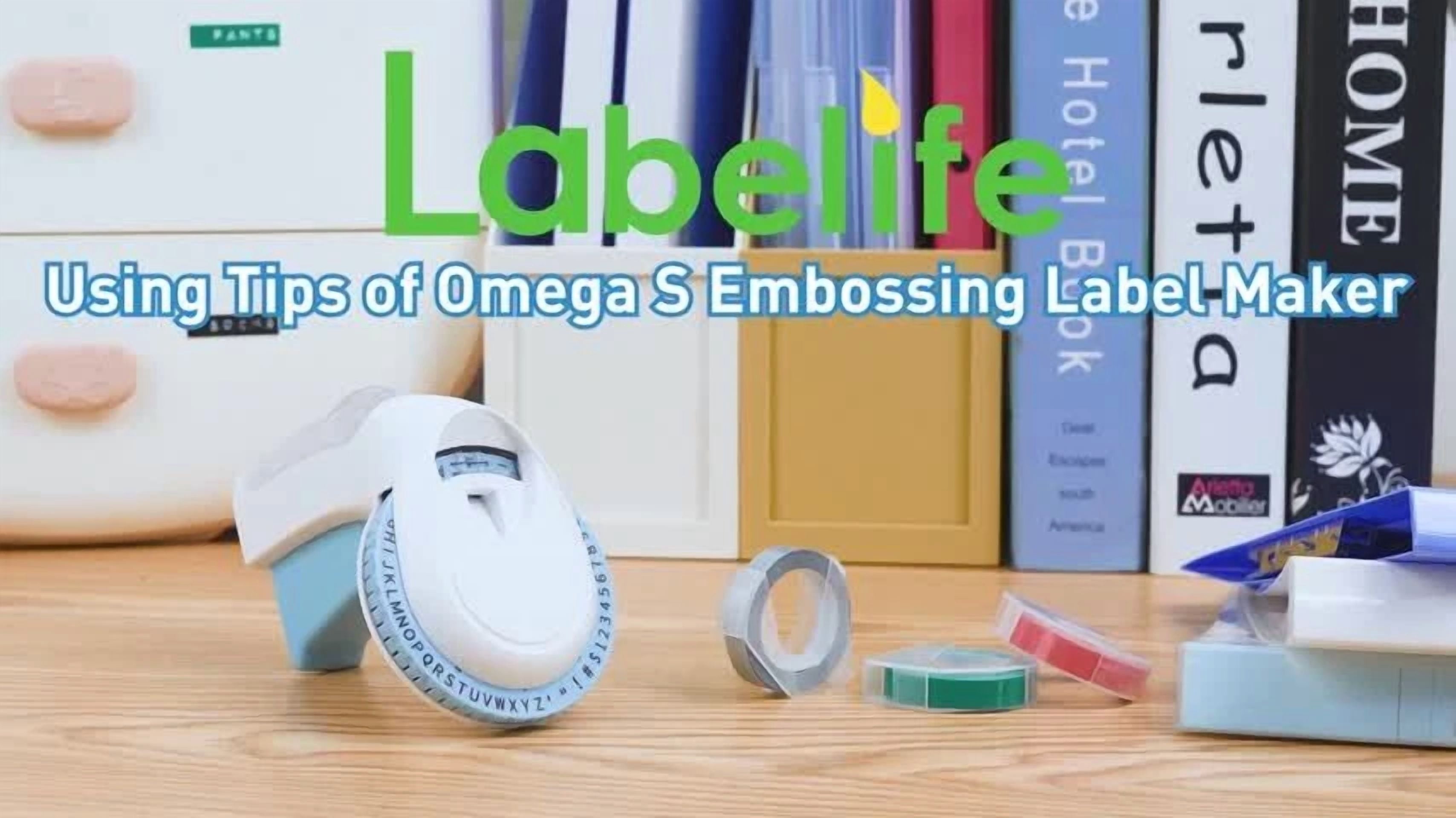 CIRCLE- Dymo Embossing Label Maker With 6 Colour 3D Label Tape 3/8'' Dymo Omega Maker