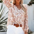 thumbnail image 1 of Blouse à Manches Longues Décontractée pour Femmes, Charmante Blouse à Manches Longues à Imprimé Floral pour des Vacances de Fête Verte, Rose, Blanche, Colorée, 1 of 8