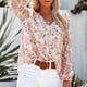 thumbnail image 2 of Blusa de manga larga con estampado floral,Blusa de gasa con cuello en V Tops de manga larga para mujer Tops de manga larga con cuello en V Diseño revolucionario, 2 of 8