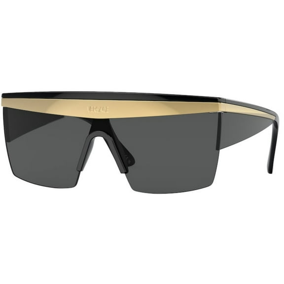 Versace VE 2254 Plastic Unisex Shield Fashion Sunglasses Black 44mm Adult
